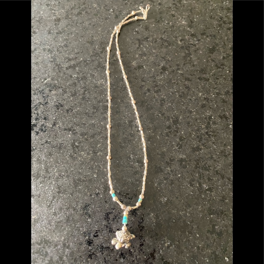 Vintage Sterling Silver Turtle Necklace 🐢🌵